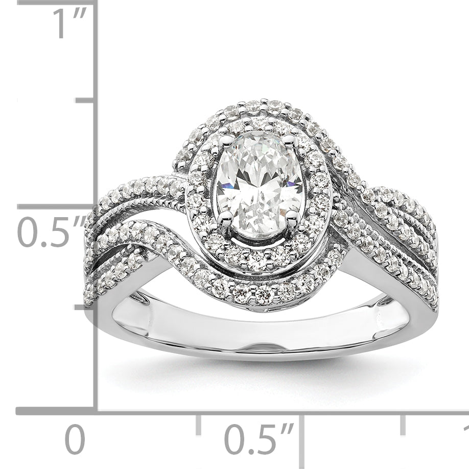 14k White Gold 1 Ct. Lab Grown Diamond VS/SI+ G+ Round Bypass Engagement Ring