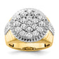 10k Two-Tone 2 Ct. Lab Grown Diamond VS/SI+ G+ Men's Cluster Ring