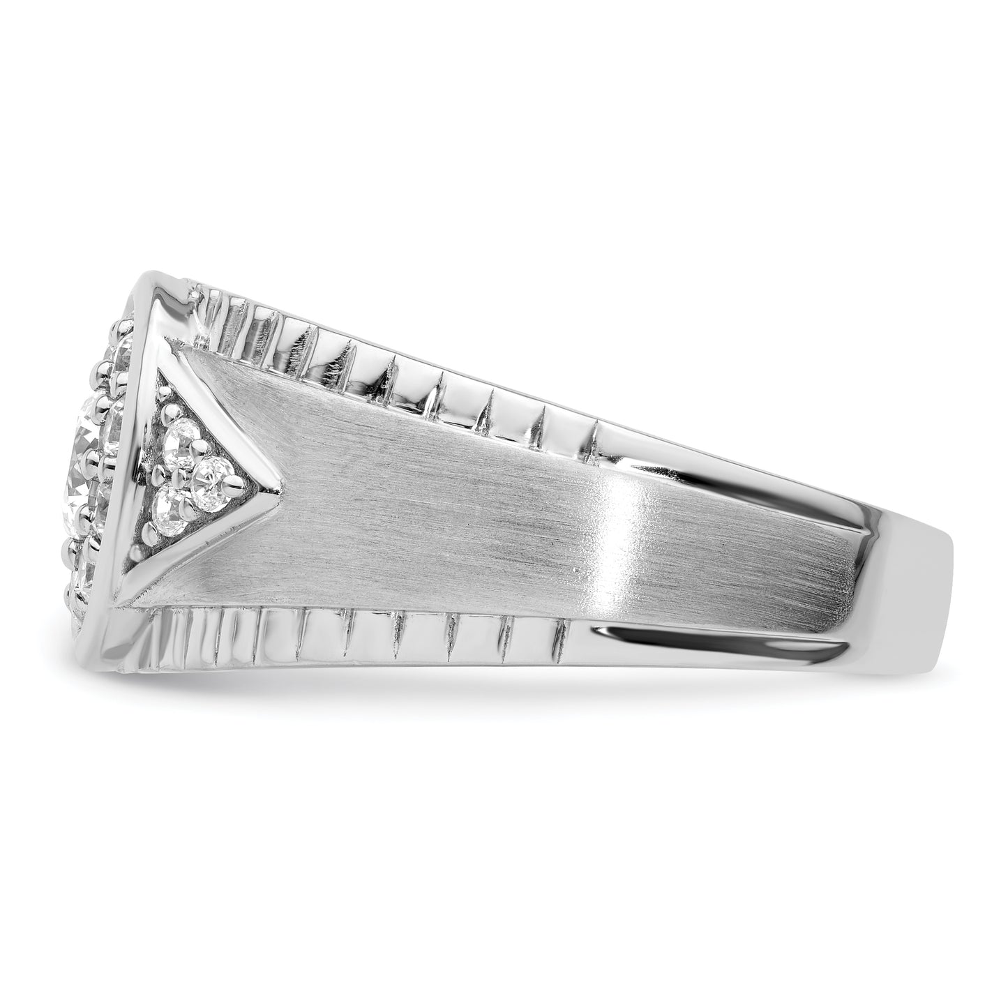 14k White Gold 1 Ct. Lab Grown Diamond VS/SI+ G+ Men's Cluster Ring