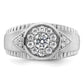 14k White Gold 1 Ct. Lab Grown Diamond VS/SI+ G+ Men's Cluster Ring