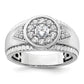 14k White Gold 1 Ct. Lab Grown Diamond VS/SI+ G+ Men's Cluster Ring