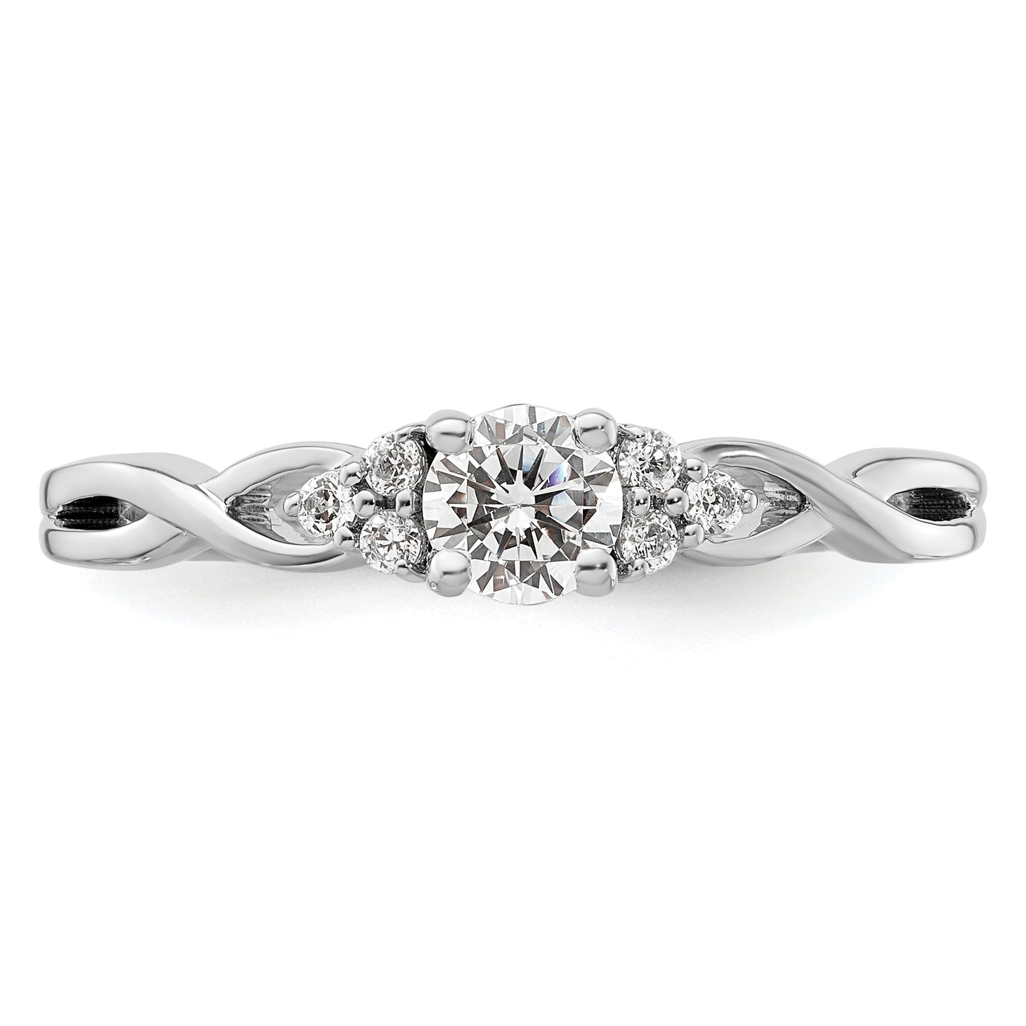 10k White Gold 14k 1/3 Ct. Lab Grown Diamond VS/SI+ G+ Round Halo Engagement Ring