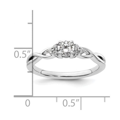 10k White Gold 14k 1/3 Ct. Lab Grown Diamond VS/SI+ G+ Round Halo Engagement Ring