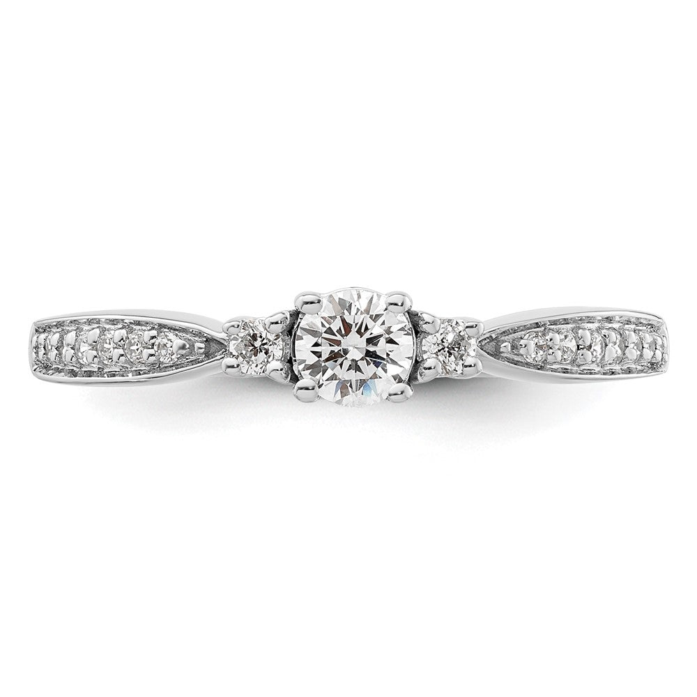 10k White Gold 1/3 Ct. Lab Grown Diamond VS/SI+ G+ Petite Engagement Ring