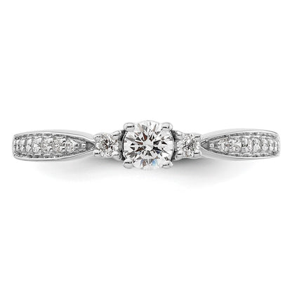 10k White Gold 1/3 Ct. Lab Grown Diamond VS/SI+ G+ Petite Engagement Ring