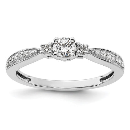10k White Gold 1/3 Ct. Lab Grown Diamond VS/SI+ G+ Petite Engagement Ring