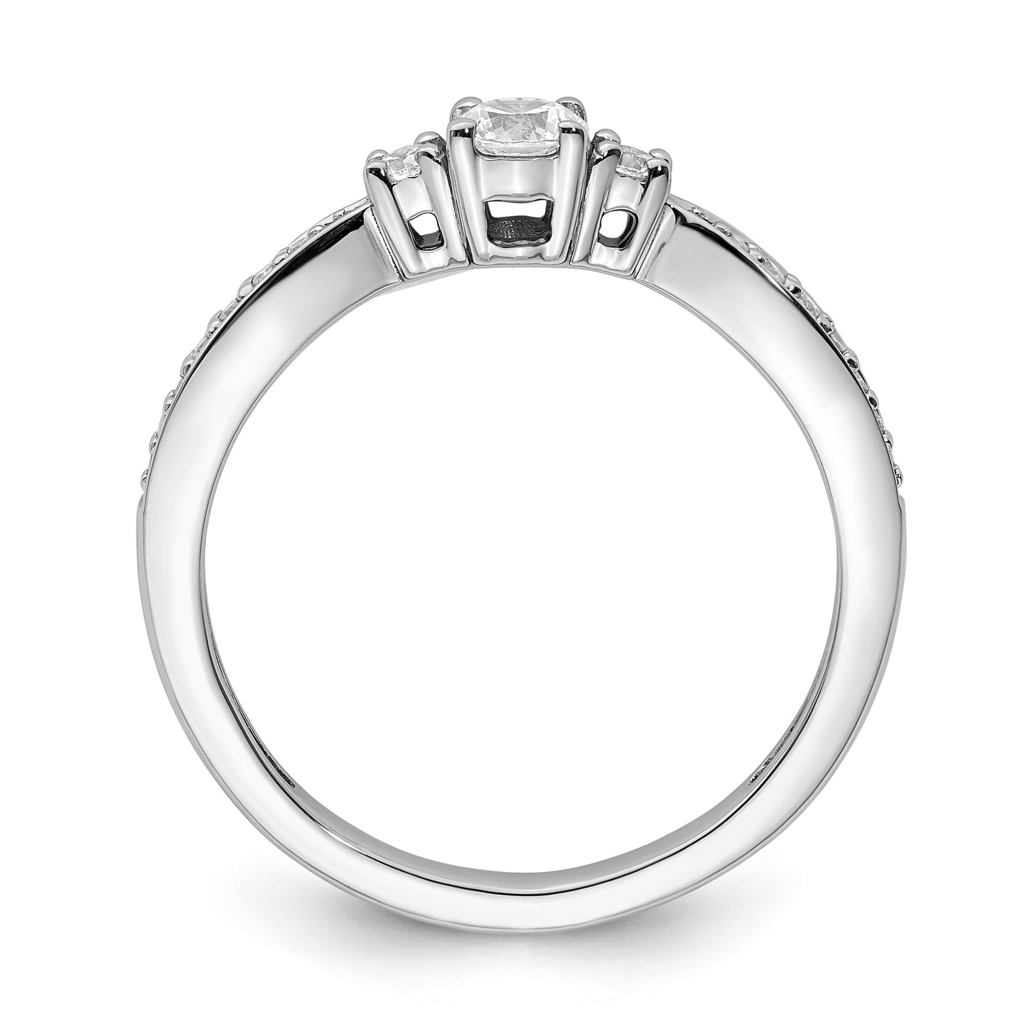 10k White Gold 1/3 Ct. Lab Grown Diamond VS/SI+ G+ Petite Engagement Ring