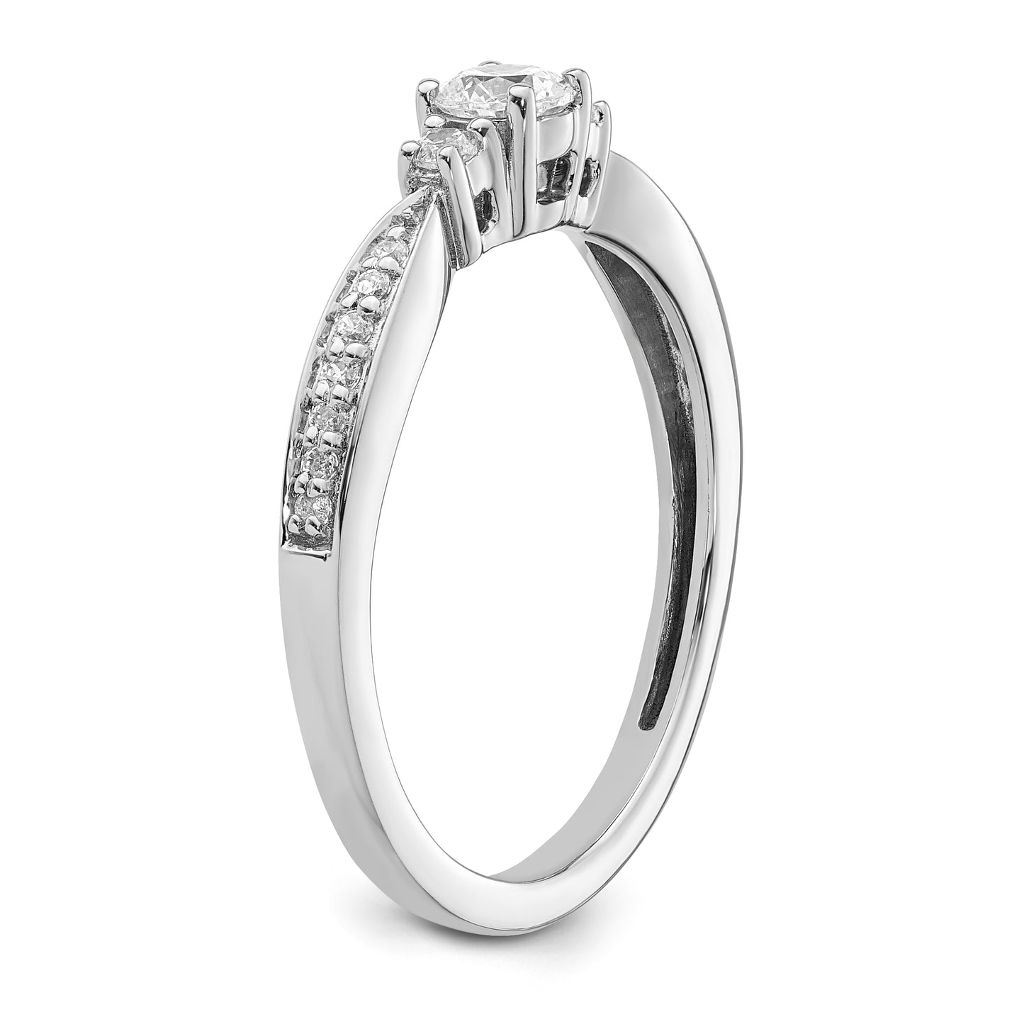 10k White Gold 1/3 Ct. Lab Grown Diamond VS/SI+ G+ Petite Engagement Ring