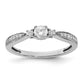 10k White Gold 1/3 Ct. Lab Grown Diamond VS/SI+ G+ Petite Engagement Ring