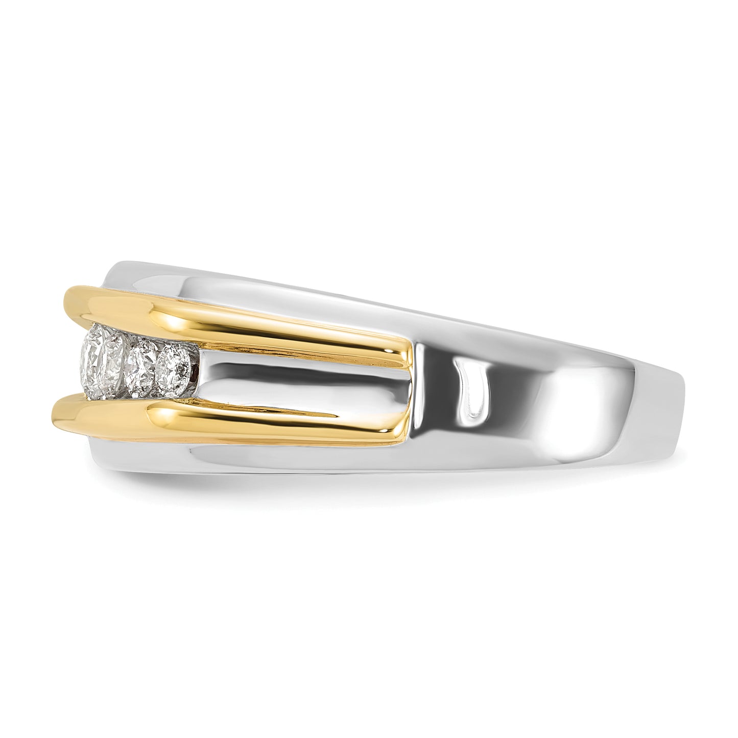 10k Two-tone Two Tone 1/2 Ct. Lab Grown Diamond VS/SI+ G+ Seven Stone Men's Ring