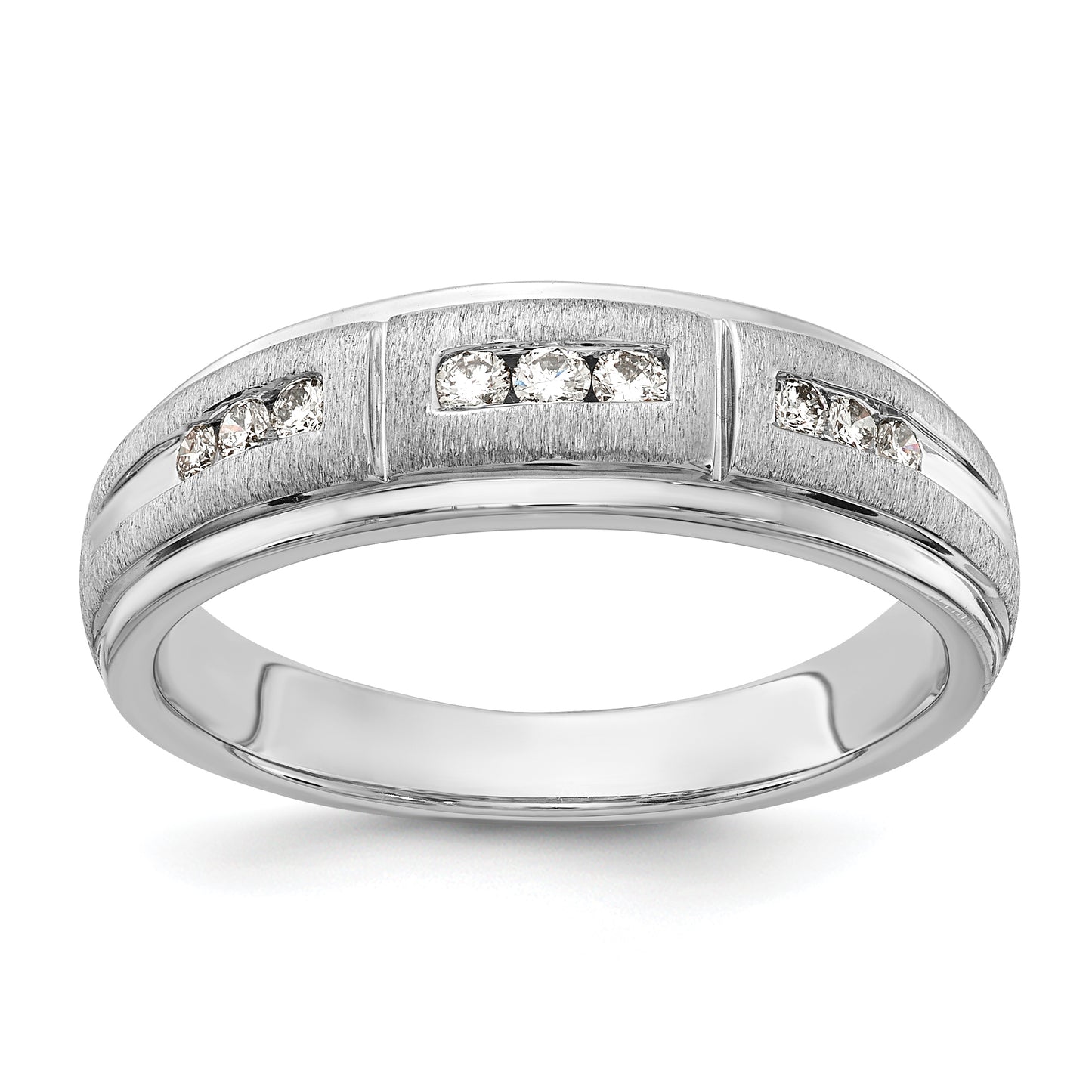 10k White Gold 1/5 Ct. Lab Grown Diamond VS/SI+ G+ Men's Ring