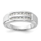 10k White Gold 1/5 Ct. Lab Grown Diamond VS/SI+ G+ Double Row Men's Ring