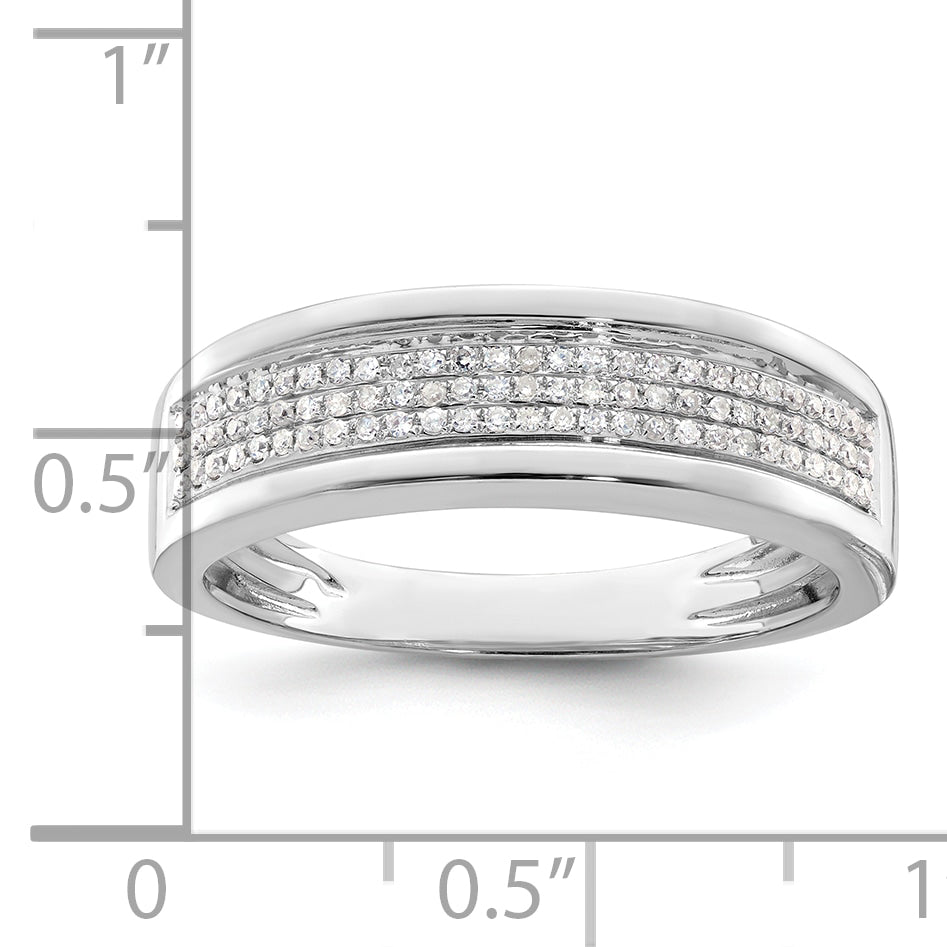 14k White Gold 1/4 Ct. Lab Grown Diamond VS/SI+ G+ Men's Band Ring