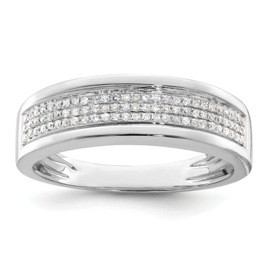 14k White Gold 1/4 Ct. Lab Grown Diamond VS/SI+ G+ Men's Band Ring