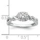 14k White Gold 1/2 Ct. Lab Grown Diamond VS/SI+ G+ Round Bypass Engagement Ring