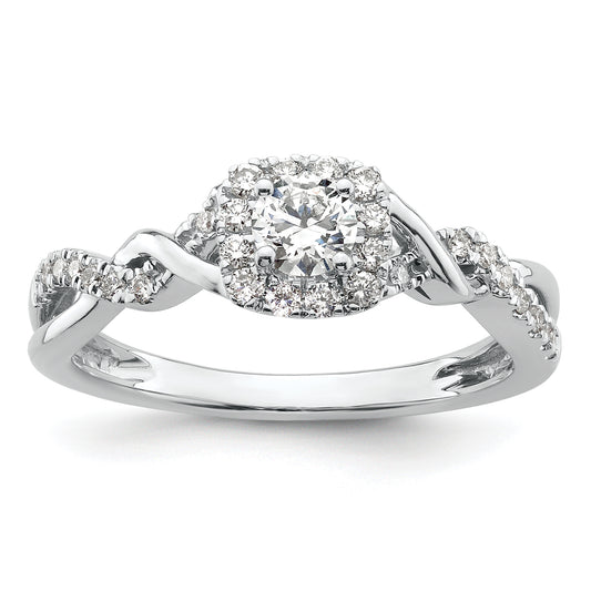 14k White Gold 1/2 Ct. Lab Grown Diamond VS/SI+ G+ Round Bypass Engagement Ring