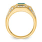 10k Yellow Gold 1 7/8 Ct. Lab Grown Diamond VS/SI+ G+ and Lab Created Emerald Men's Ring