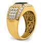 10k Yellow Gold 1 7/8 Ct. Lab Grown Diamond VS/SI+ G+ and Lab Created Emerald Men's Ring