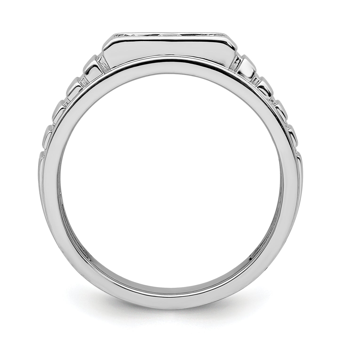 14K White Gold Lab Grown Diamond VS/SI+ G+ Men's Band Ring