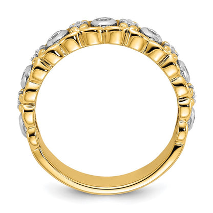 14k Yellow Gold Two Tone 1/4 Ct. Lab Grown Diamond VS/SI+ G+ Wedding Band Ring