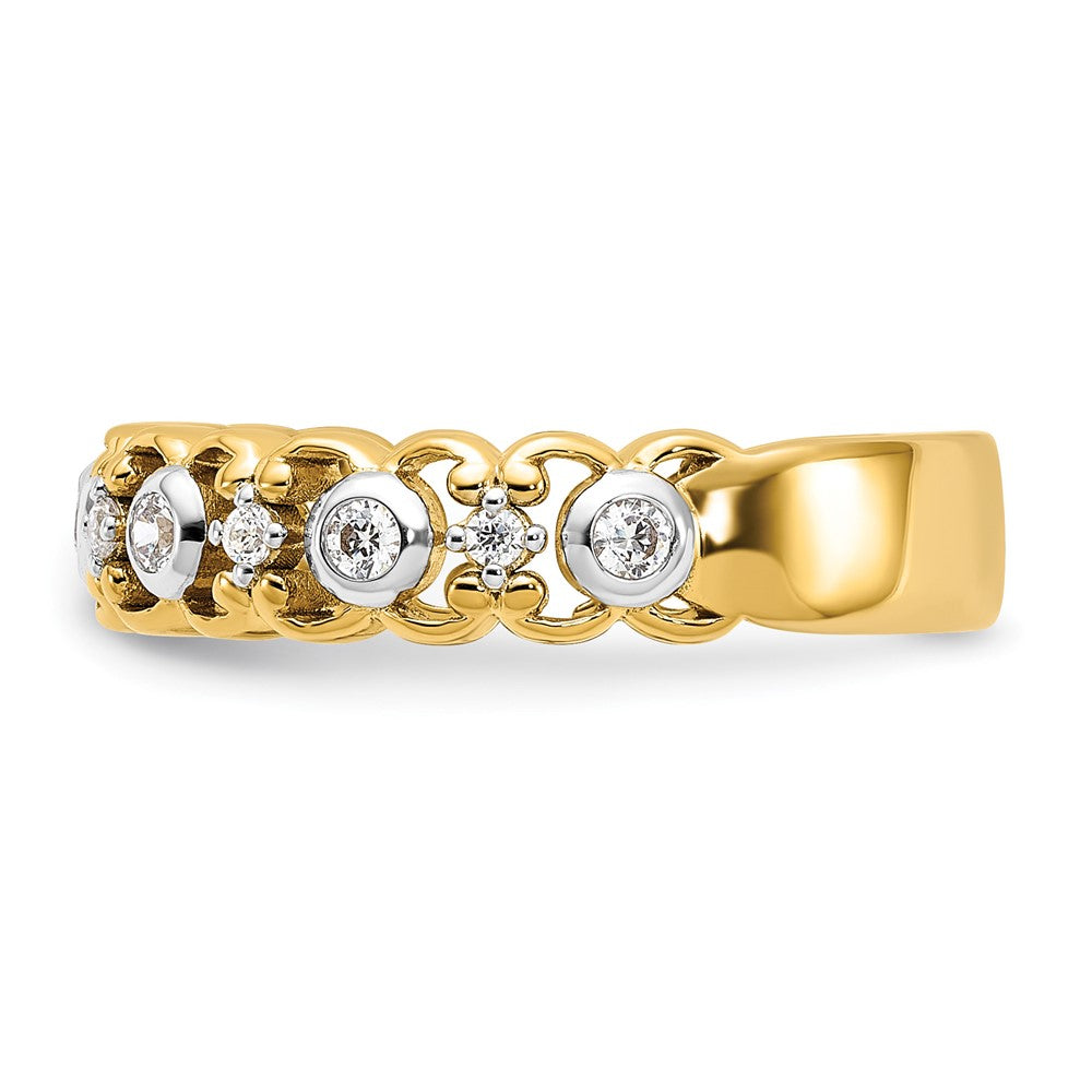 14k Yellow Gold Two Tone 1/4 Ct. Lab Grown Diamond VS/SI+ G+ Wedding Band Ring