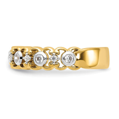 14k Yellow Gold Two Tone 1/4 Ct. Lab Grown Diamond VS/SI+ G+ Wedding Band Ring