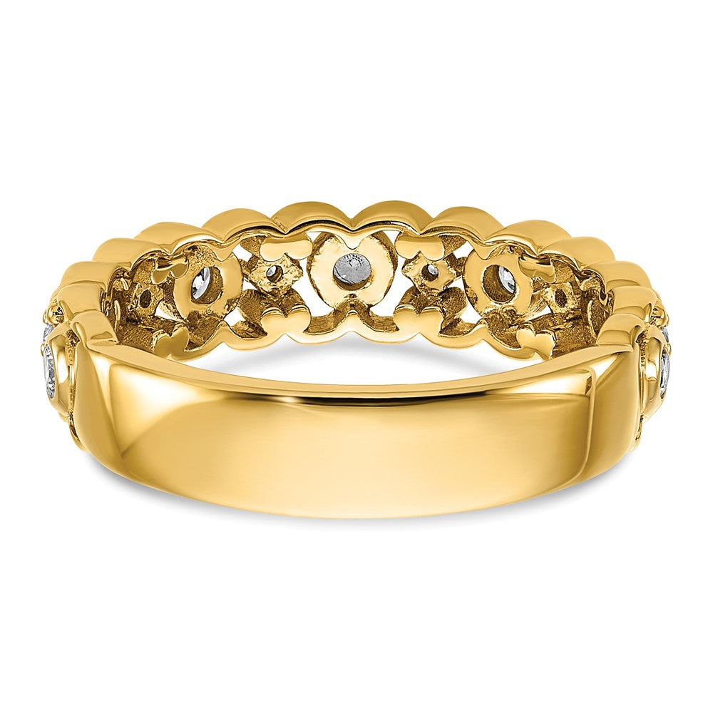 14k Yellow Gold Two Tone 1/4 Ct. Lab Grown Diamond VS/SI+ G+ Wedding Band Ring