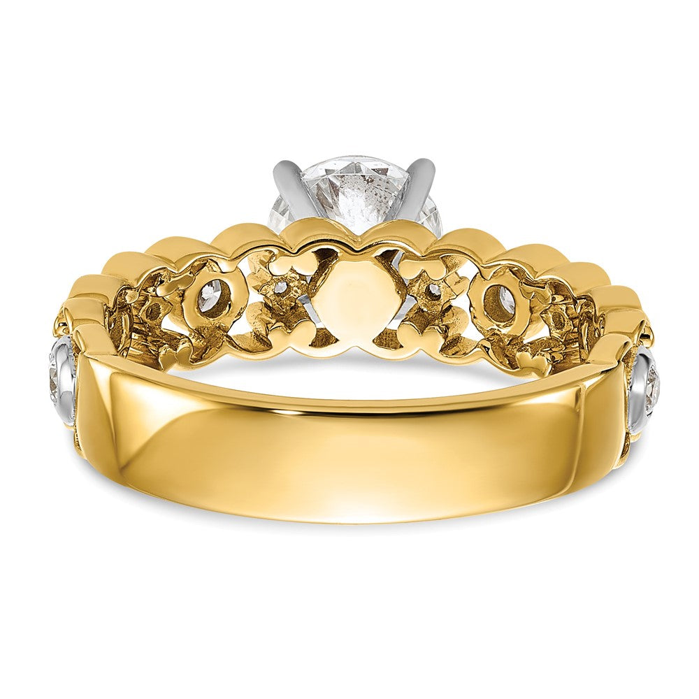 14k Yellow Gold Two Tone 1/5 Ct. Lab Grown Diamond VS/SI+ G+ Peg Set Engagement Ring