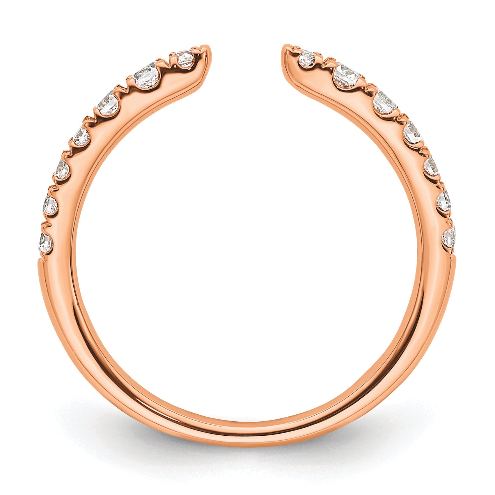 14K Rose Gold True Origin 3/8 Carat Lab Grown Diamond Vs D E F Fancy Band