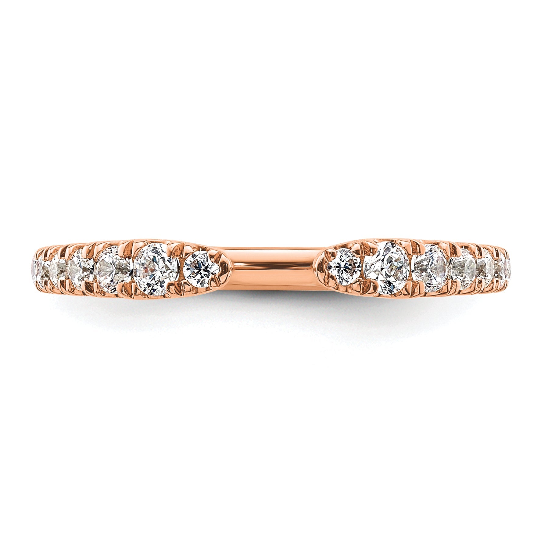14K Rose Gold True Origin 3/8 Carat Lab Grown Diamond Vs D E F Fancy Band