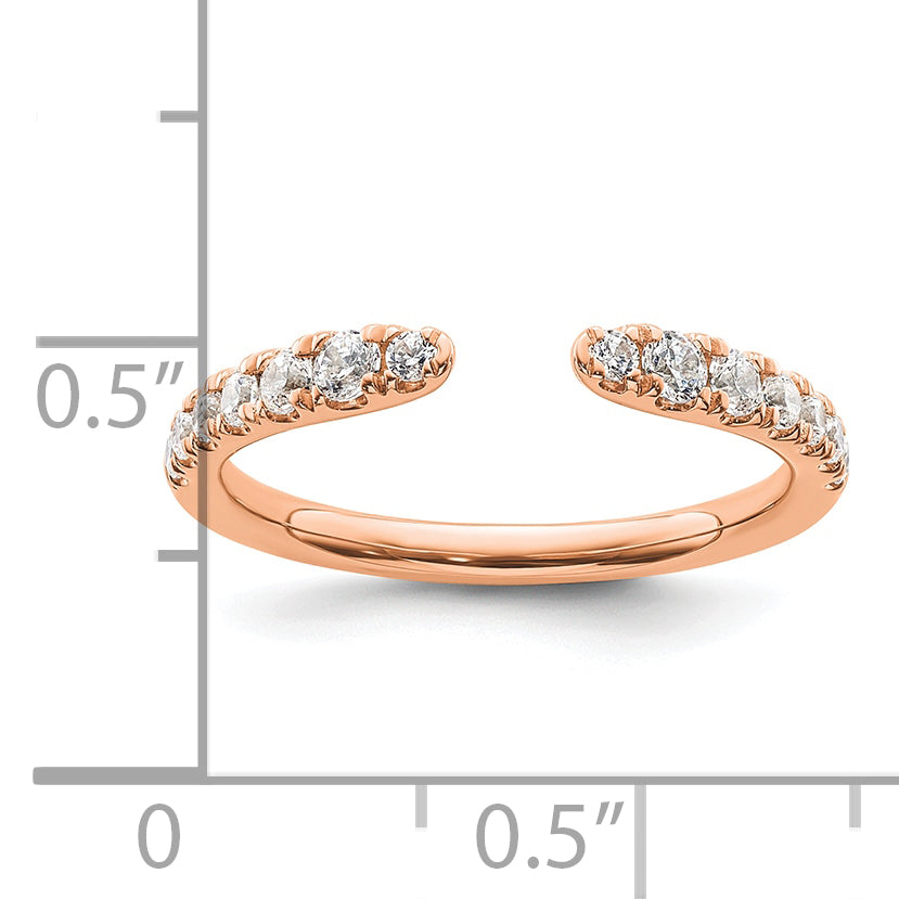 14K Rose Gold True Origin 3/8 Carat Lab Grown Diamond Vs D E F Fancy Band