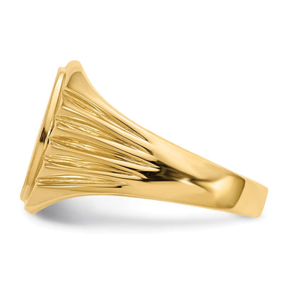 14K Yellow Gold 13.5X10.0mm Open Back Diamond Men'S Signet Ring Mounting