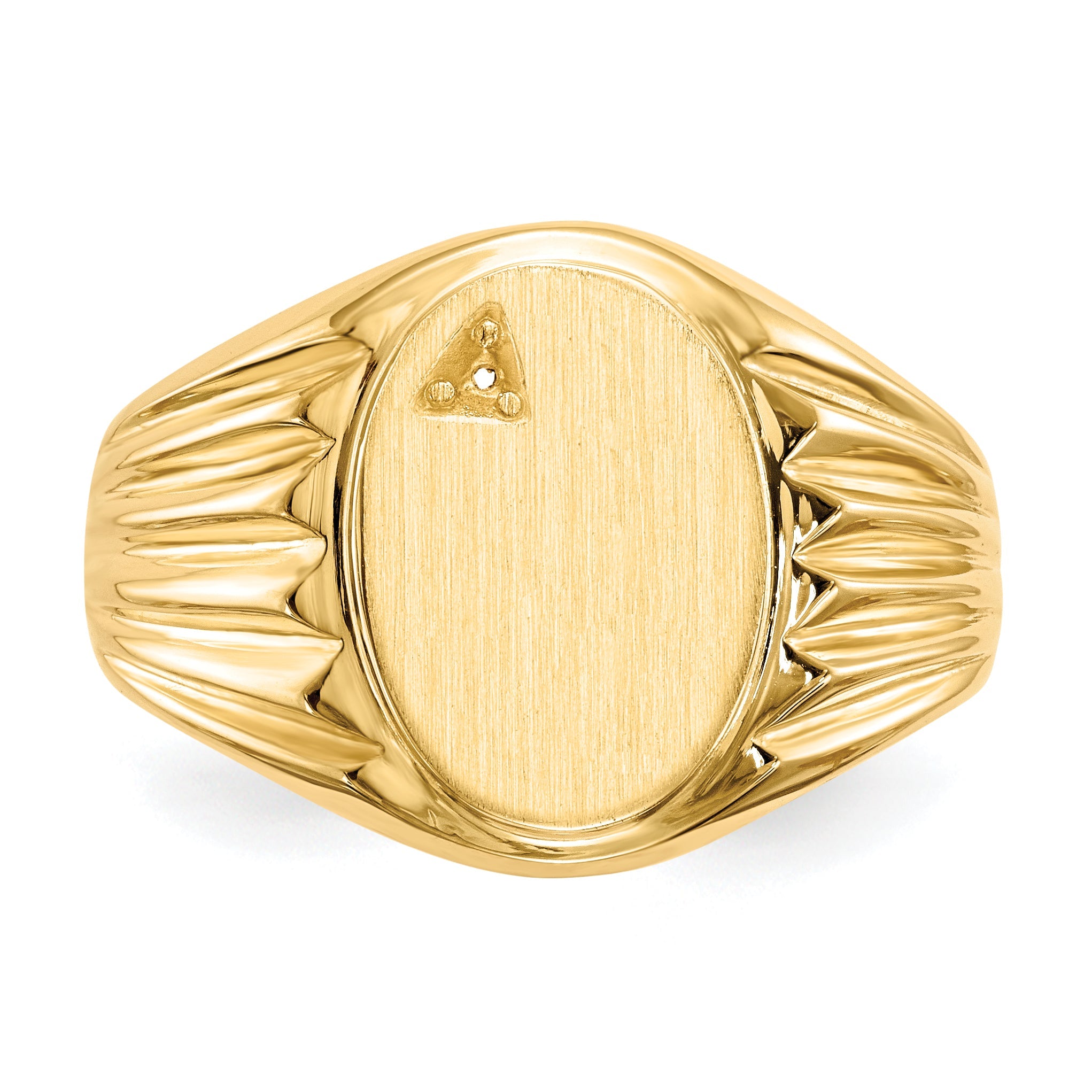 14K Yellow Gold 13.5X10.0mm Open Back Diamond Men'S Signet Ring Mounting