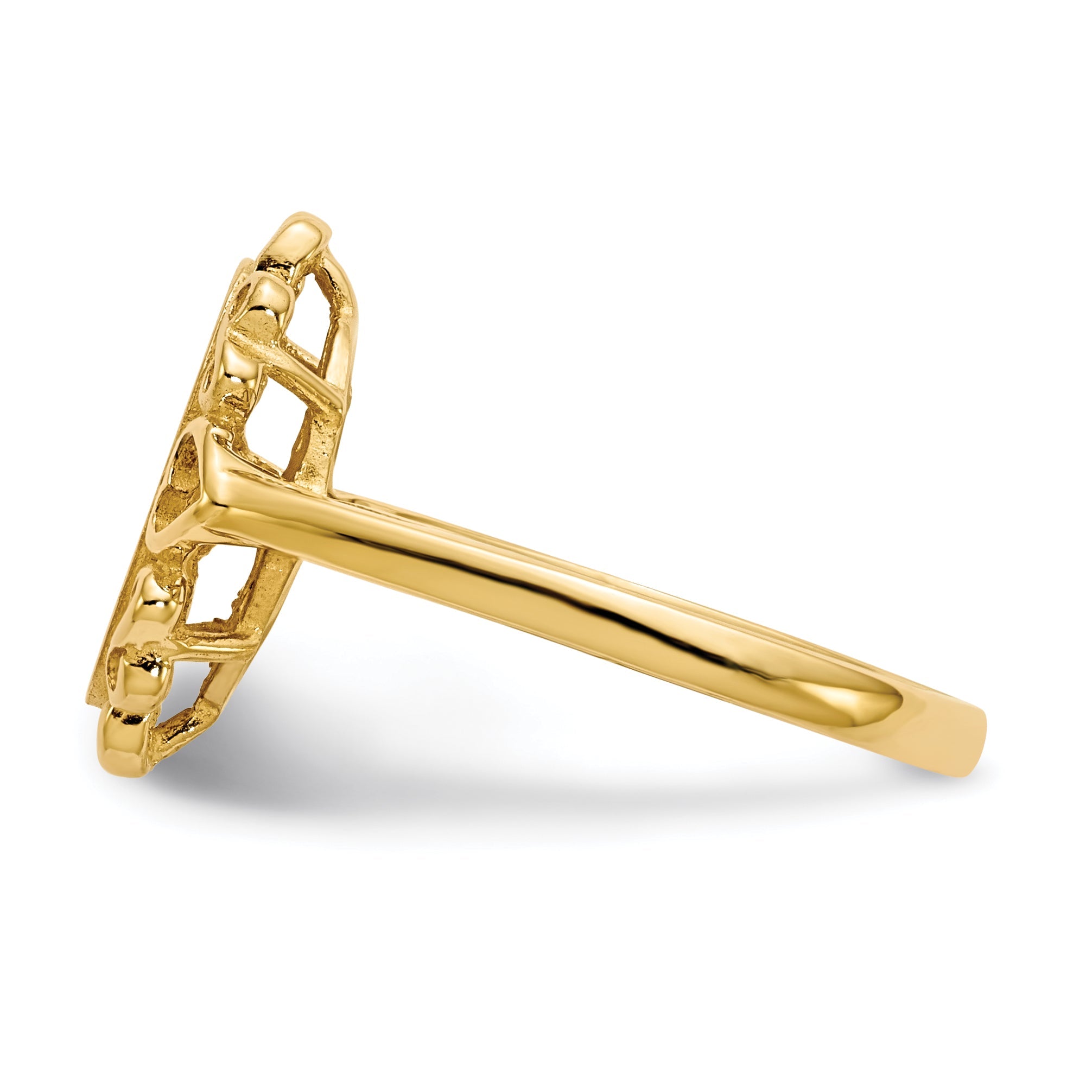 14K Yellow Gold 11.5X6.0mm Open Back Diamond Signet Ring Mounting