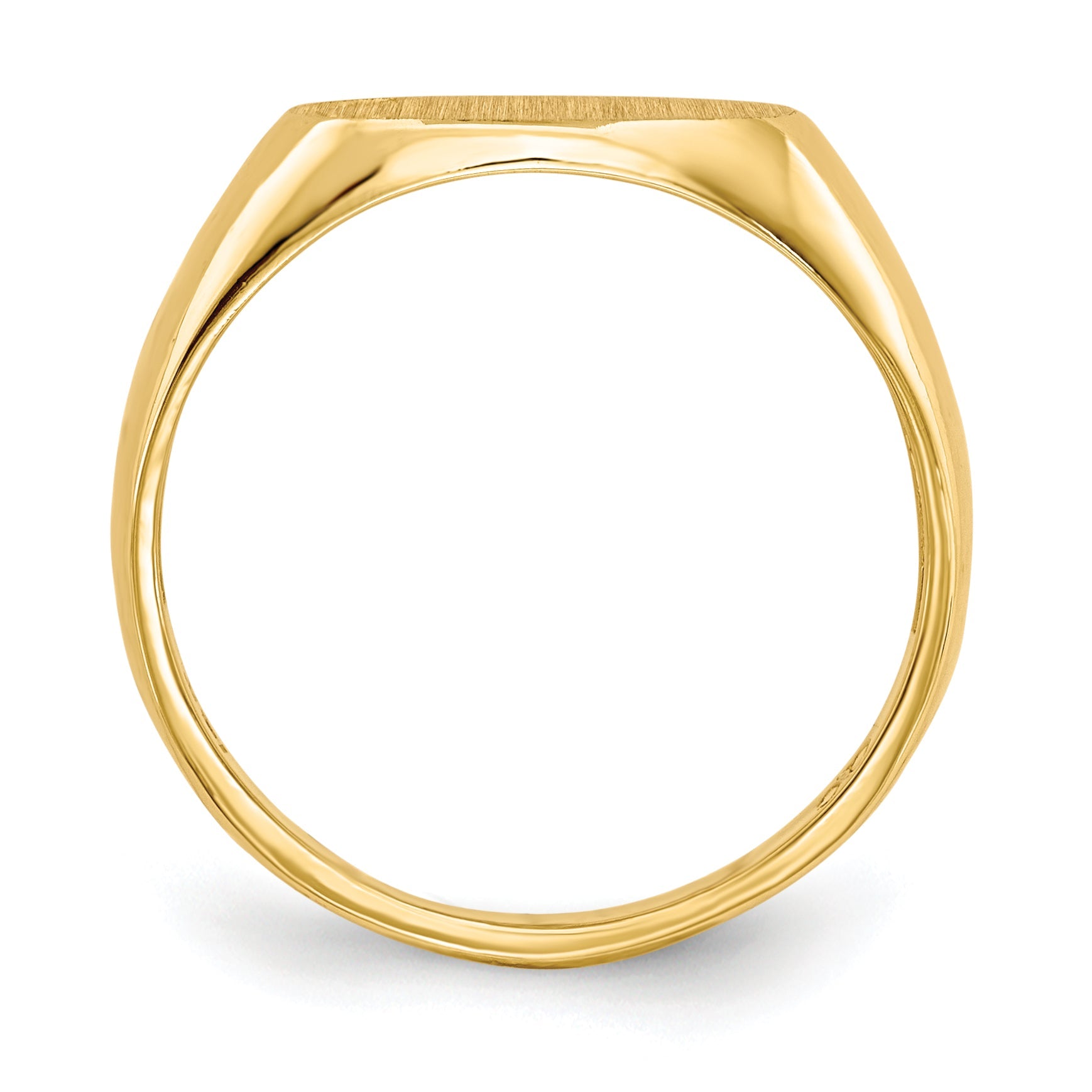 14K Yellow Gold 6.5X11.0mm Diamond Open Back Signet Ring Mounting
