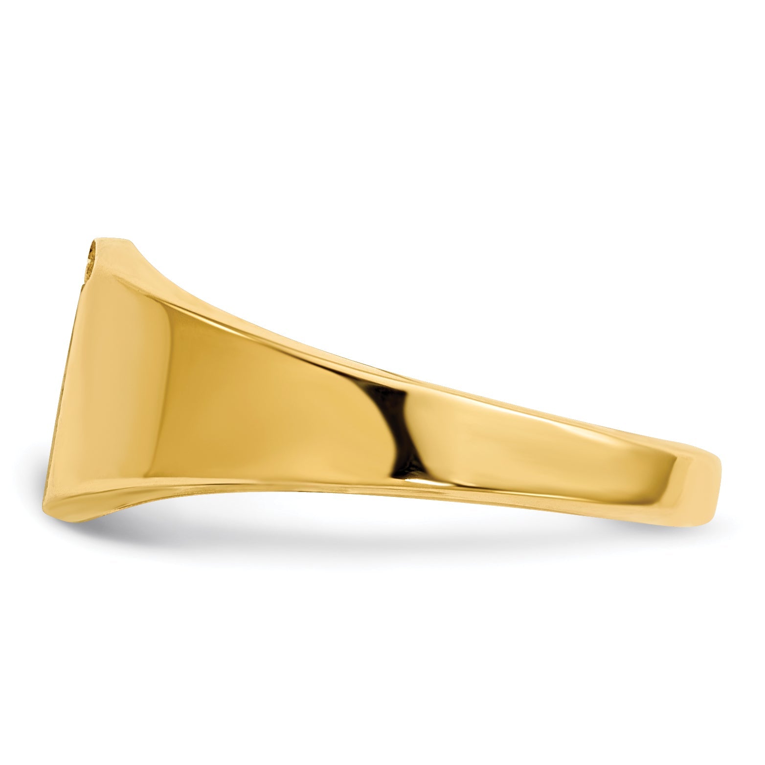 14K Yellow Gold 8.0X7.0mm Closed Back Diamond Signet Ring Mounting