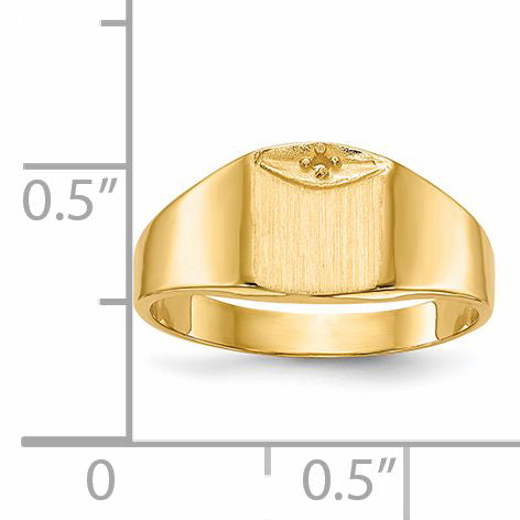 14K Yellow Gold 8.0X7.0mm Closed Back Diamond Signet Ring Mounting