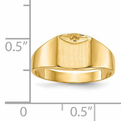 14K Yellow Gold 8.0X7.0mm Closed Back Diamond Signet Ring Mounting