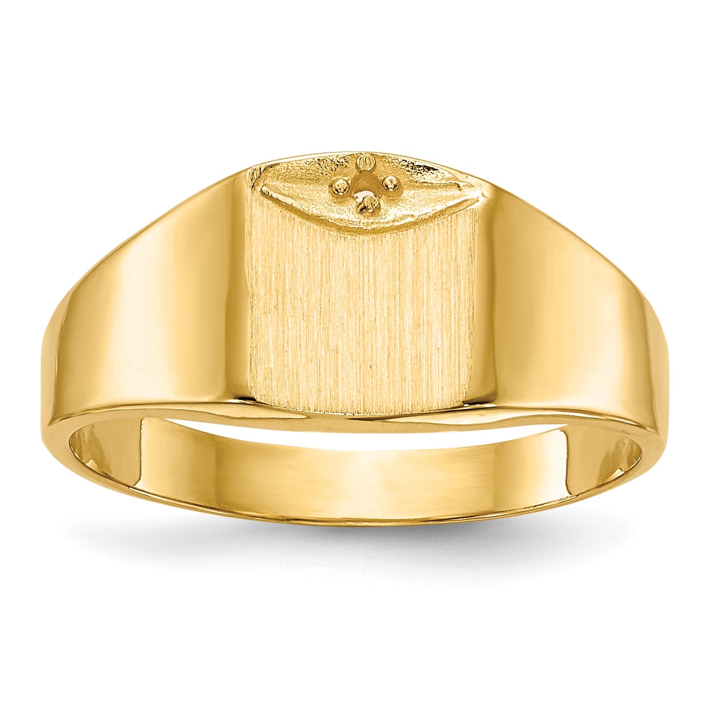 14K Yellow Gold 8.0X7.0mm Closed Back Diamond Signet Ring Mounting