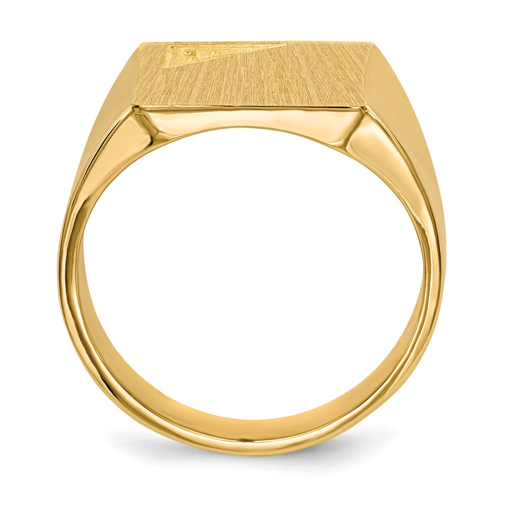 14K Yellow Gold 14.0X13.0mm Closed Back Diamond Men'S Signet Ring Mounting