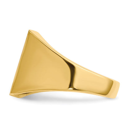 14K Yellow Gold 14.0X13.0mm Closed Back Diamond Men'S Signet Ring Mounting