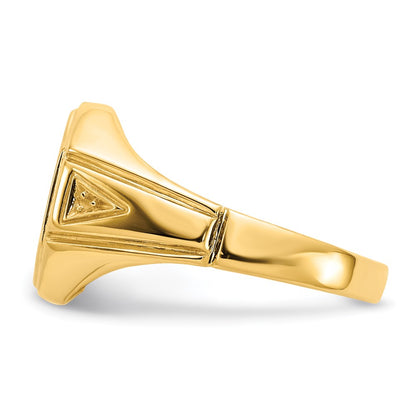14K Yellow Gold 12.5X11.5mm Open Back Diamond Men'S Signet Ring Mounting