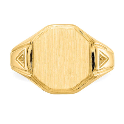 14K Yellow Gold 12.5X11.5mm Open Back Diamond Men'S Signet Ring Mounting
