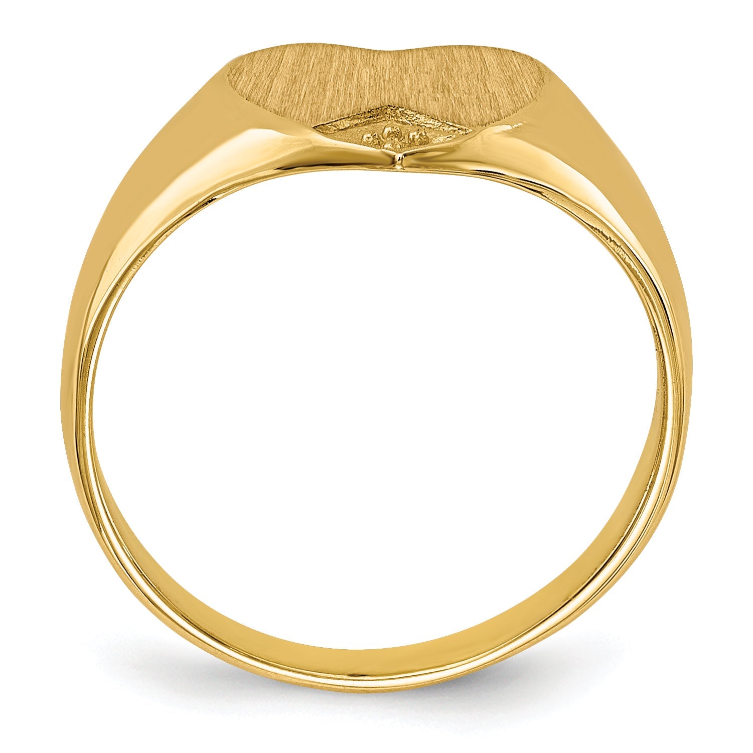 14K Yellow Gold .005Ct. Diamond Closed Back 9.0X9.0mm Heart Signet Ring Mounting