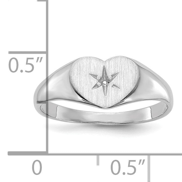 14K White Gold .01Ct. Diamond 7.0X10.0mm Open Back Heart Ring Mounting