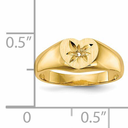 14K Yellow Gold Childs .005Ct. Diamond Ring Mounting