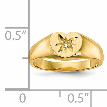 14K Yellow Gold Childs .005Ct. Diamond Ring Mounting