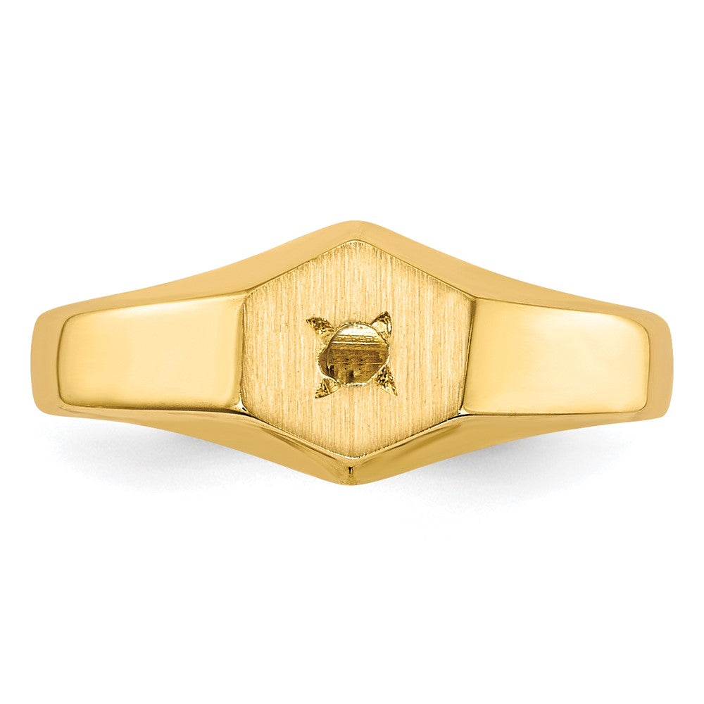 14K Yellow Gold Childs .02Ct. Diamond Signet Ring Mounting