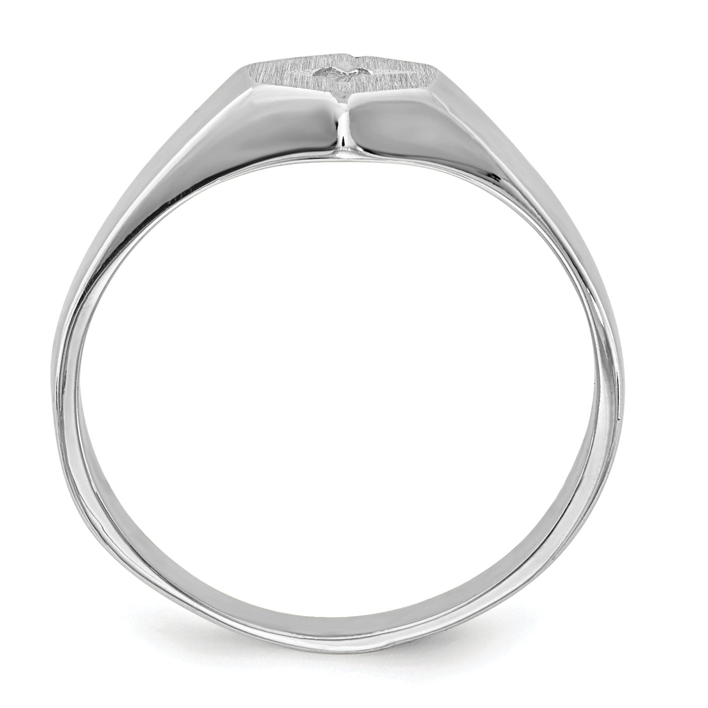 14K White Gold 14Kw Childs .02Ct. Diamond 6X5mm Ring Mounting