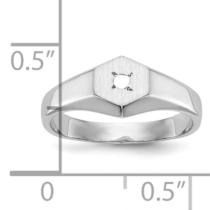 14K White Gold 14Kw Childs .02Ct. Diamond 6X5mm Ring Mounting